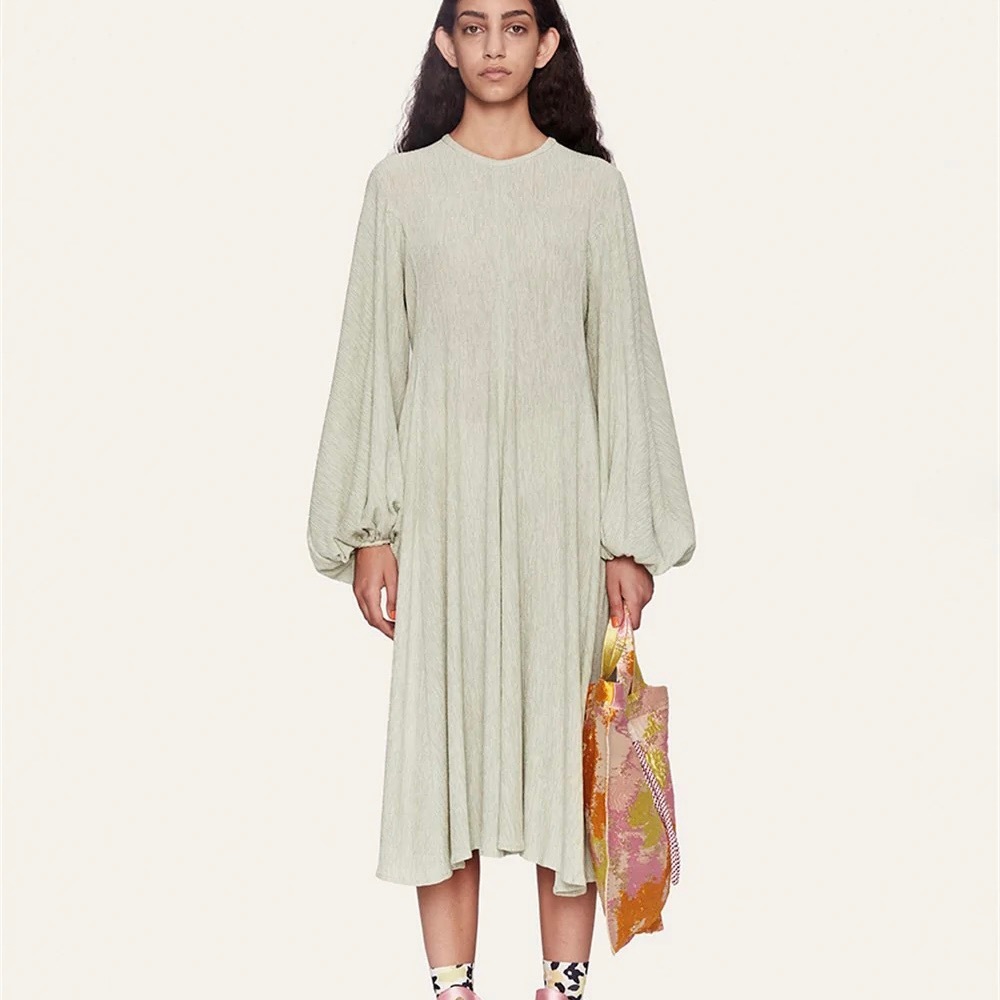 Stine Goya Inga Sage Green Midi Dress